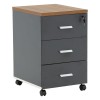 Corp mobil pe roti Oscar cu cheie, 3 sertare nuc - antracit, 40x48x63cm