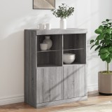 Servantă cu lumini LED, gri sonoma, 81x37x100 cm