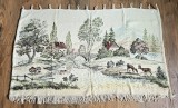 CARPETA VINTAGE DIN AMESTEC DE BUMBAC CU LANA, MODEL VANATORESC