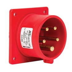 Fisa stecher incastrabil 5 poli 16A 3P+N+PE drept 380V culoare rosie IP44 6h CEE 70x70mm