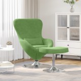Fotoliu Egg vidaXL cu taburet Catifea Verde Deschis