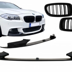 Prelungire Bara Fata BMW Seria 5 F10 F11 Sedan Touring (2011-2017) M-Performance Design cu Grile Centrale Duble Performance AutoTuning