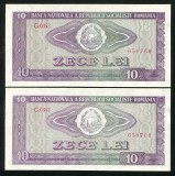 q545 PERECHE CONSECUTIVA 10 LEI 1966 NECIRCULATA UNC