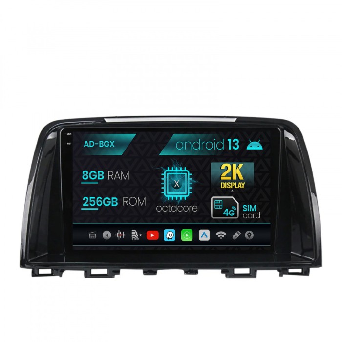 Navigatie Mazda 6 (2013-2015), Android 13, X-Octacore 8GB RAM + 256GB ROM, 9.5 Inch - AD-BGX9008+AD-BGRKIT328v2
