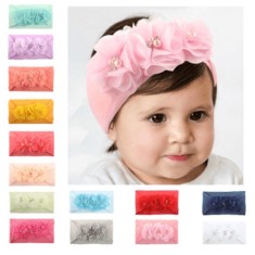 Bentita lata cu floricele cu perlute (Culoare: Galben, Marime Disponibila: 0-12