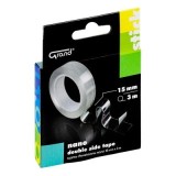 Banda dublu adeziva siliconica nano Grand 130-1955, 15mm x 3m, transparent, blister