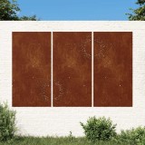 vidaXL Decorațiuni perete de grădină 3 buc. 105x55cm oțel corten soare 824512