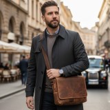 Geanta de umar barbati din piele naturala Greenwood&reg; Ralf: Ideala pentru tableta, Documente A5, 29x23x8 cm