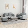 VidaXL Set de canapele cu perne, 3 piese, gri deschis, textil