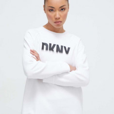 Dkny bluza femei, culoarea alb, cu imprimeu