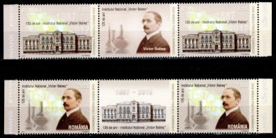 Romania 2012, LP 1947 + 1947 c, Ziua Marcii, Victor Babes, straifuri oriz., MNH! foto