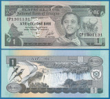 ETIOPIA █ bancnota █ 1 Birr █ 1976 / 1969 █ P-30b █ UNC █ necirculata