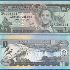 ETIOPIA █ bancnota █ 1 Birr █ 1976 / 1969 █ P-30b █ UNC █ necirculata
