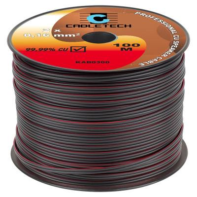 Cablu difuzor rosu/negru 2x0.16mm cupru 1m Cabletech KAB0300 foto