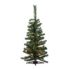 Brad artificial impodobit, 90 cm, 50 LED-uri, plastic, lumina alb cald, Verde, General