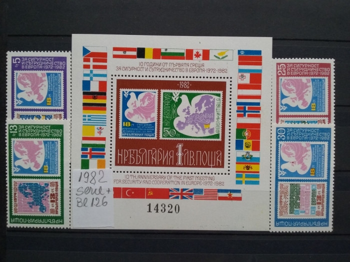 1982-Bulgaria-10 ani KSZE-serie+bl.126-MNH-Perfect