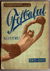 FOTBAL PRONOSPORT PREZINTA FOTBALUL NOSTRU 1905-1957 TIRAJ 20000 BUC foto