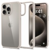 Husa pentru iphone 15 pro max spigen ultra hybrid, natural titanium