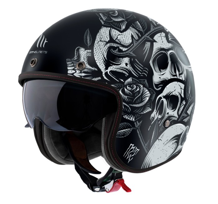 Casca open face pentru scuter - motocicleta MT Le Mans 2 S SV Breakout B2 negru mat (ochelari soare integrati) &ndash; omologare noua ECE 22.06 XS (53/54cm)