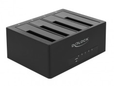 Docking Station USB 3.1-C pentru 4 x HDD/SSD SATA 2.5&quot;+3.5&quot;, Delock 63930