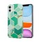 Husa protectie flippy compatibila cu apple iphone 12 soft imd tpu marble geometric verde