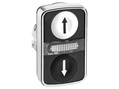 Comutator dublu 22mm alb/negru IP66 foto