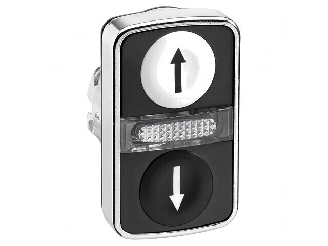 Comutator dublu 22mm alb/negru IP66