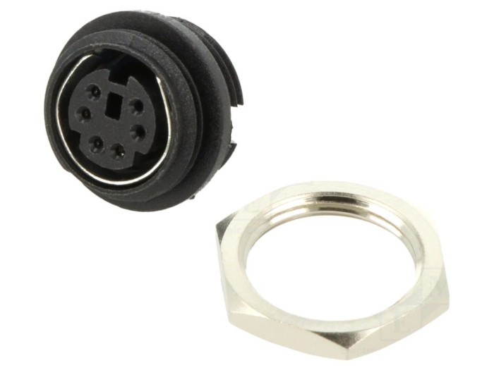 Conector DIN mini soclu, 6 pini