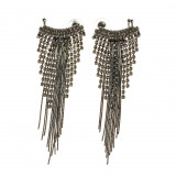 Cercei lungi negri tip ear cuff