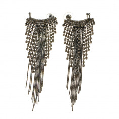 Cercei lungi negri tip ear cuff