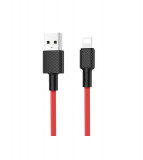 Hoco Carbon X29 cablu de date USB la IPHONE Lightning-Lungime 1 Metru-Culoare Roșu