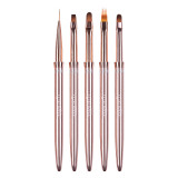 Set 5 Pensule Manichiura Nail Art &amp; Constructie Unghii LUXORISE, Rose Gold