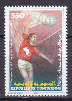 Tunisia 1987 sport volei MI 1154 MNH foto