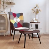 Gossi scaun de relaxare cu taburet, textil, petice
