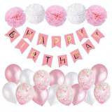 Set 21 baloane accesorii pentru petrecere aniversare HAPPY BIRTHDAY, Oem