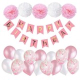 Set 21 baloane accesorii pentru petrecere aniversare HAPPY BIRTHDAY, Oem