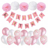 Set 21 baloane accesorii pentru petrecere aniversare HAPPY BIRTHDAY
