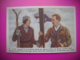 HOPCT 6382 REGELE LEOPOLD III SI REGINA ASTRID LA SCHI IN ELVETIA-1935-REGINA ASTRID-FAMILIA REGALA BELGIA-CROMO LITHO-CIOCOLATA COTE D&#039;OR, Necirculata, Printata