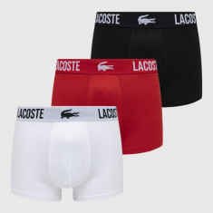 Lacoste boxeri 3-pack barbati, culoarea rosu