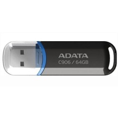 MEMORIE USB 2.0 ADATA 64 GB, cu capac, carcasa plastic, negru, &quot;AC906-64G-RBK&quot; (timbru verde 0.03 lei)