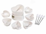 Cumpara ieftin Set fondue portelan alb 15x14x12 H, 500 ml