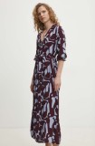 Answear Lab rochie culoarea bordo, maxi, evazată
