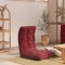 Scaun de podea pliabil, rosu vin, material textil - 2