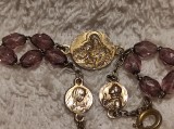 argint BRATARA ISUS HRISTOS FECIOARA MARIA si IOANA DARC aurita 1900 splendida