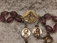 argint BRATARA ISUS HRISTOS FECIOARA MARIA si IOANA DARC aurita 1900 splendida