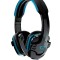 Casti audio cu fir Esperanza Raven, control volum, microfon incorporat, marime ajustabila, 32 Ohm, 105dB, negru/albastru