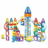 Set de constructie din cuburi magnetice educative pentru copii 134 de piese, multicolor Household NewTrend