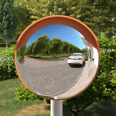 vidaXL Oglindă trafic convexă exterior, portocaliu &amp;Oslash;30 cm policarbonat foto