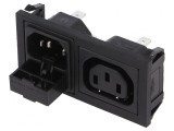 Conector Alimentare AC Tată-Mamă 10A 250V IEC 60320