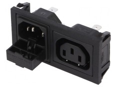 Conector Alimentare AC Tată-Mamă 10A 250V IEC 60320
